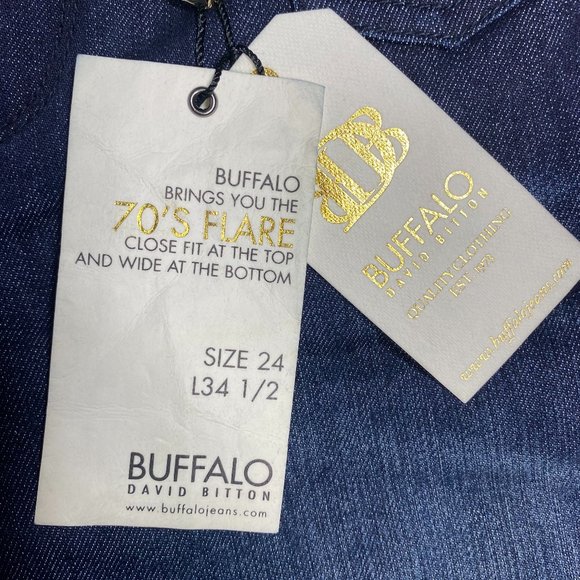 Buffalo Womens Jeans Gallia Stretch Flare Dark Wash Blue Sz 24 x 34.5 - Picture 6 of 15